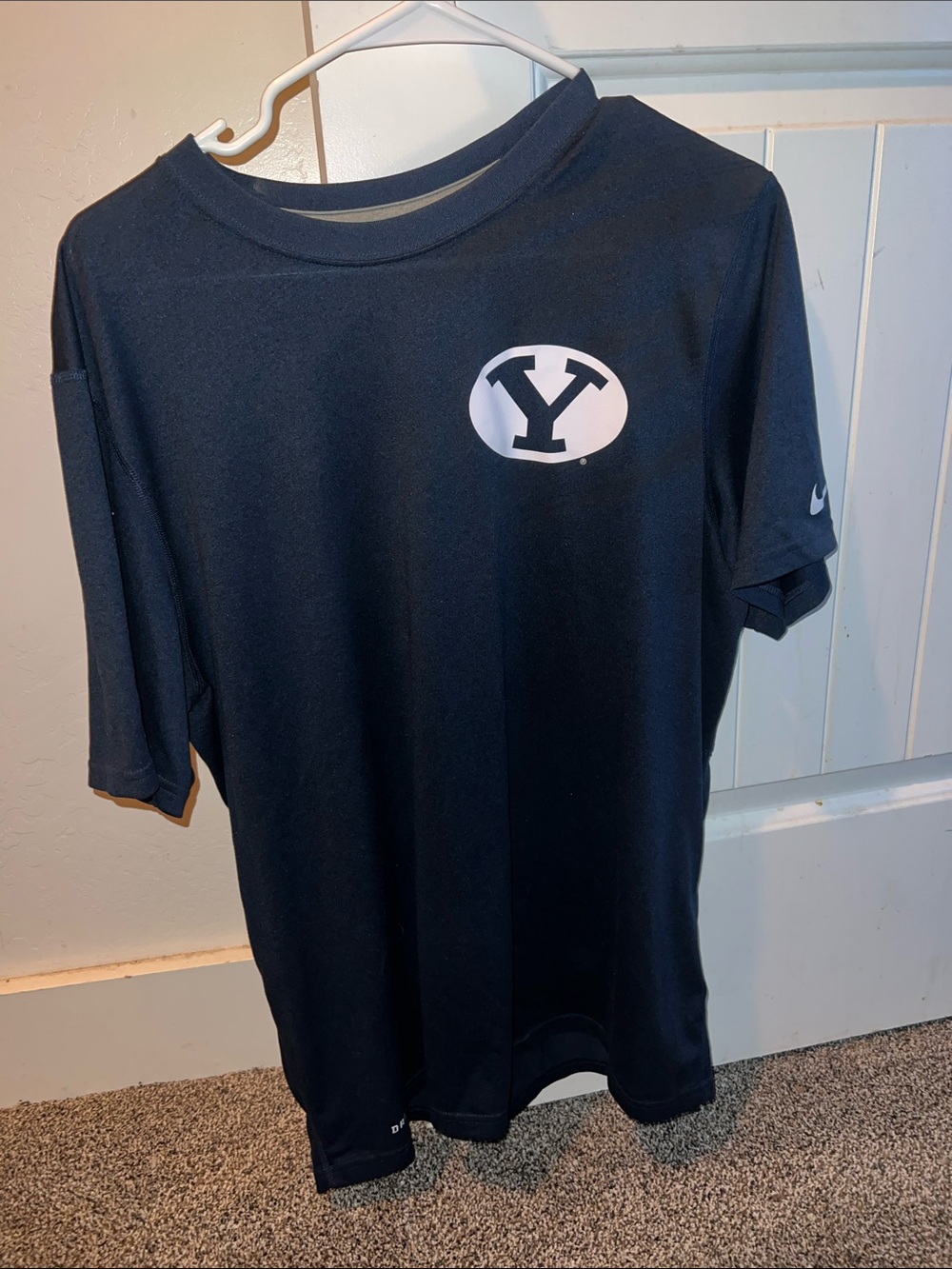 Nike Navy Blue BYU Y Logo Short Sleeve Tee